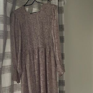 Elegant Paisley Long Sleeve Dress